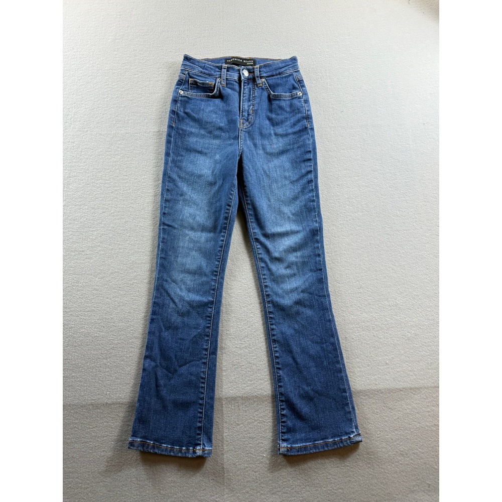 Veronica Beard Carly Kick Flare Jeans Womens 24 Blue High Rise Stretch
